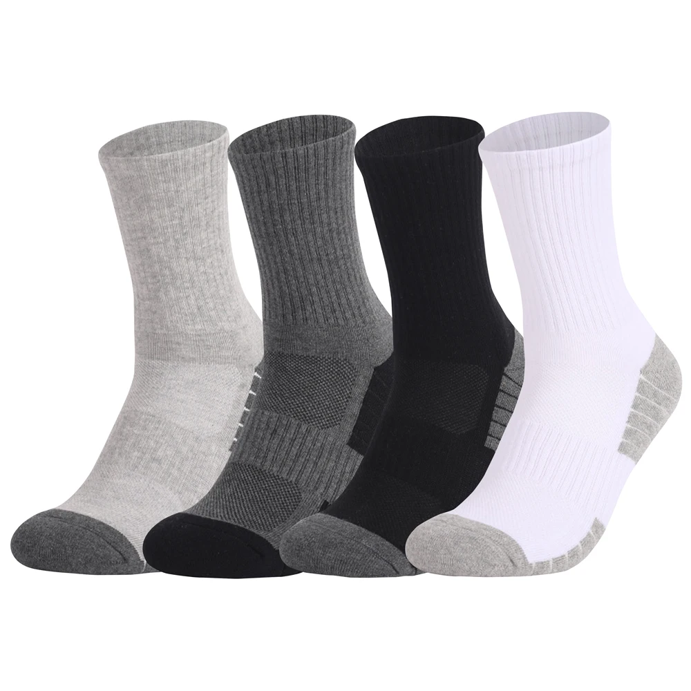 3 Paar Männer dicke atmungsaktive Baumwoll kissen Crew Outdoor Sport Wandern Trekking Socken Arbeit Stiefel Socken für Männer 35-50 EU Image