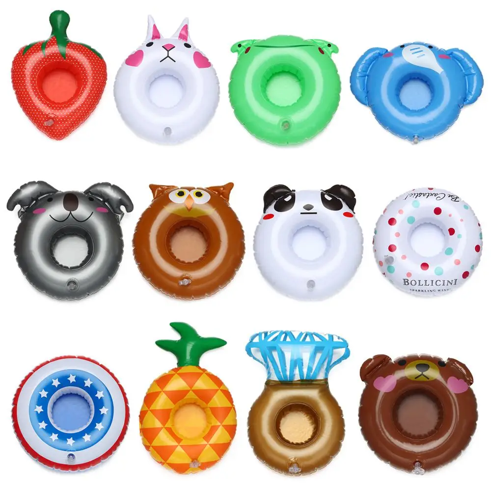 1pc aufblasbare Float Cup Pad Schwimmbad Drink Cup Stand halter niedlichen Drink Pool Matte für Kinder Spielzeug Sommer Pool Party Dekorationen Image