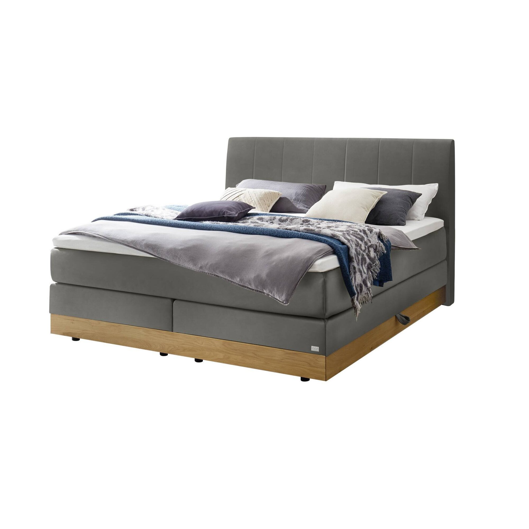 Hasena »Pedrosa« Boxspringbett inkl. Stauraum 200x200 cm / Monet steel / Lovely-Top Image