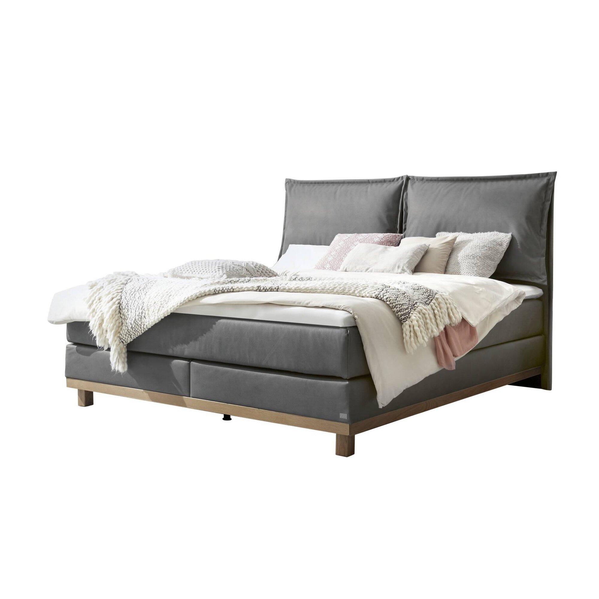 Hasena »Zamora« Boxspringbett 180x200 cm / Pace sand / Bezug Matratze/Box nicht abnehmbar, Bezug Topper abnehmbar / Lovely-Top / Bezug Matratze/Box Image