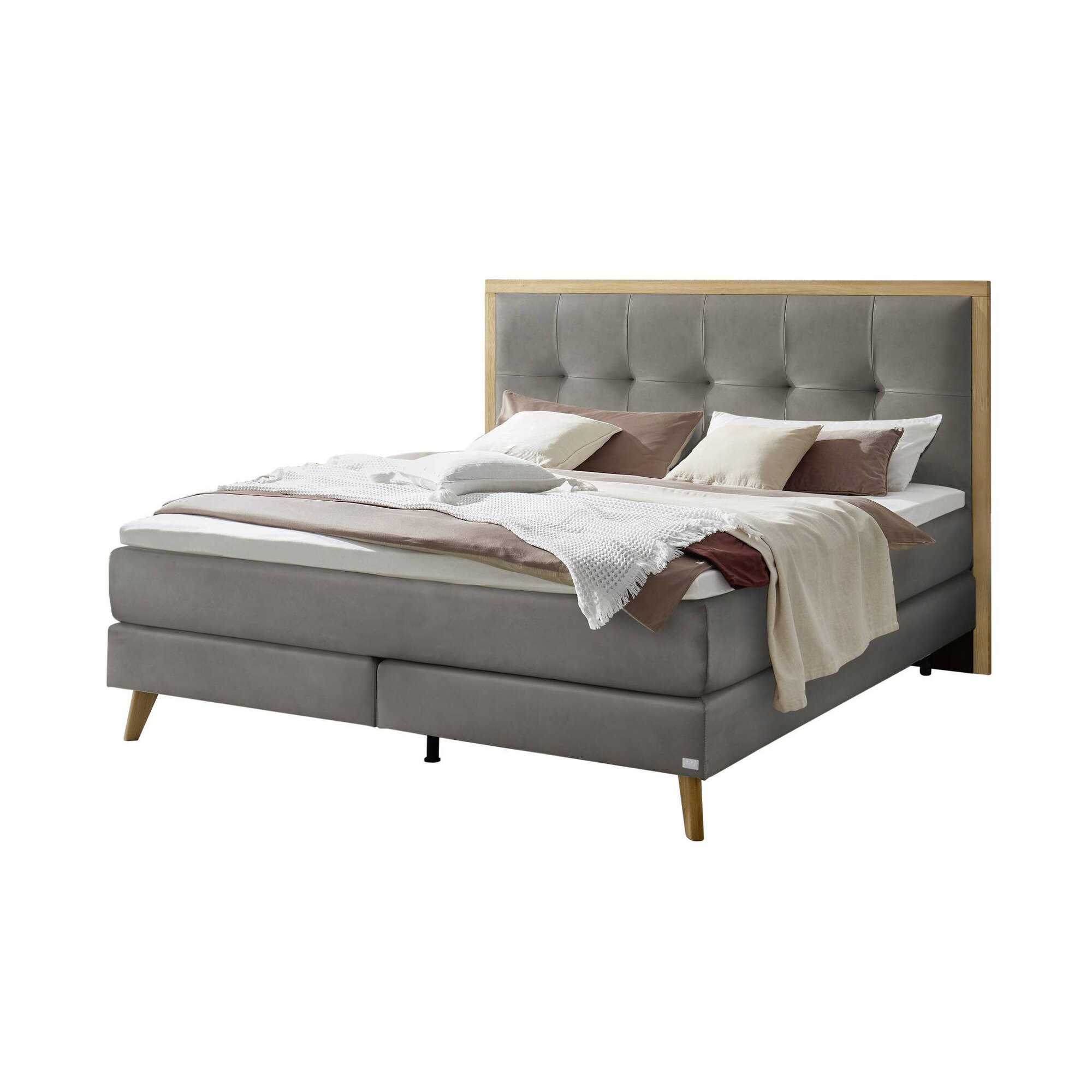 Hasena »Marisol« Boxspringbett 140x200 cm / Monet steel / Bezug Matratze/Box nicht abnehmbar, Bezug Topper abnehmbar / Elegance-Top / Bezug Image
