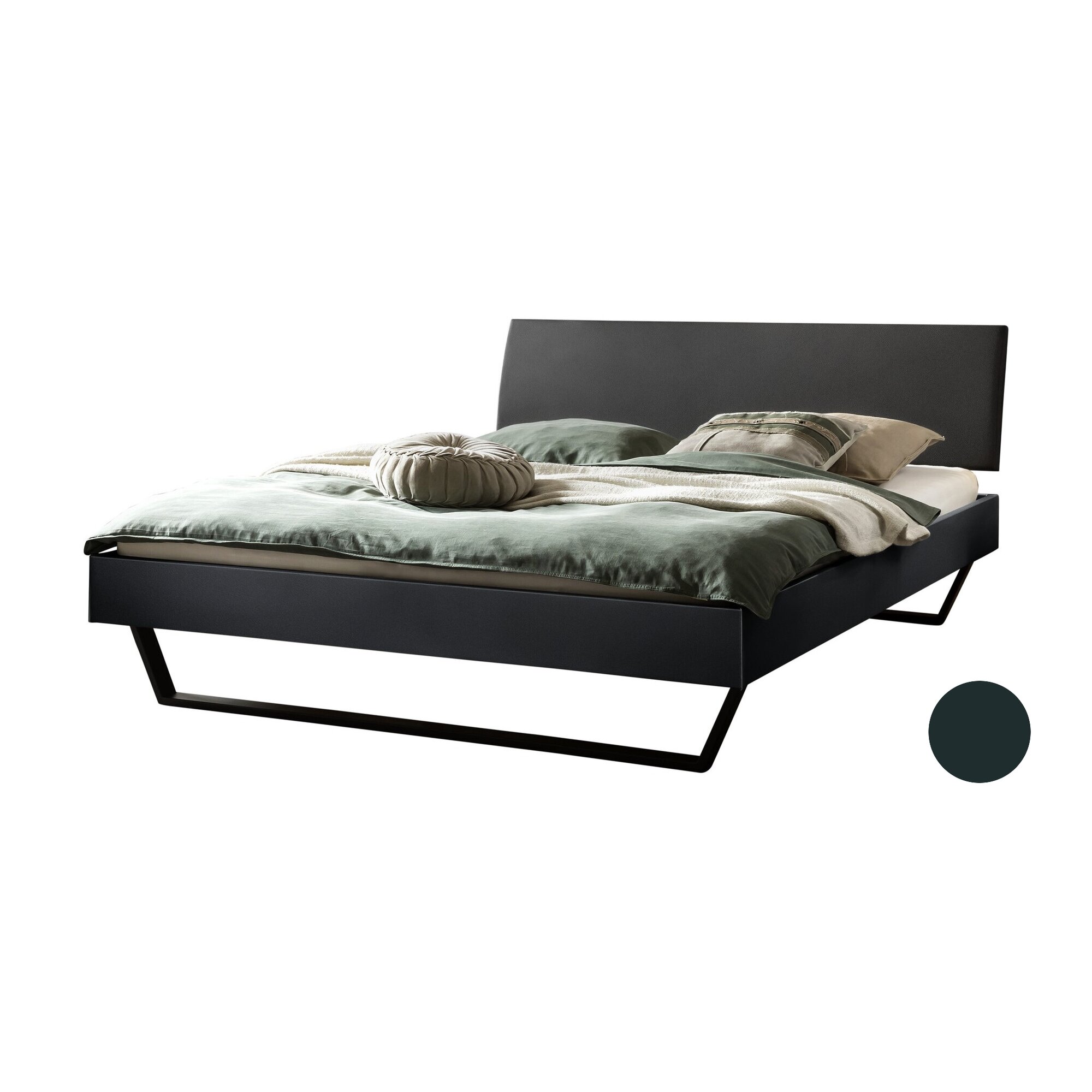 Hasena »Clyo« Designerbett 140x200 cm / Anthracit / 20 cm
