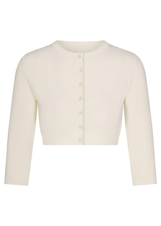 Cropped Knit Cardigan - White - Skims Knitwear