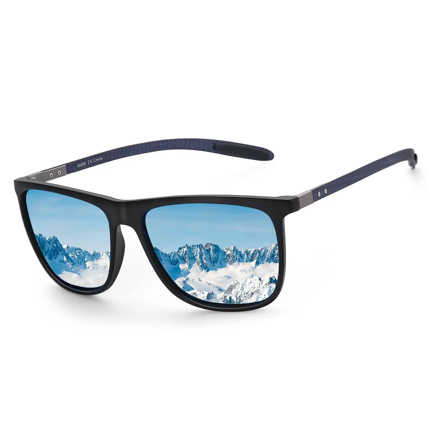 ZENOTTIC Quadratische polarisierte Sonnenbrille für Herren, ultraleichte Sonnenbrille aus Kohlefaser, Sonnenschutz, Angeln, Golf, Sport, UV400-Schutz Image