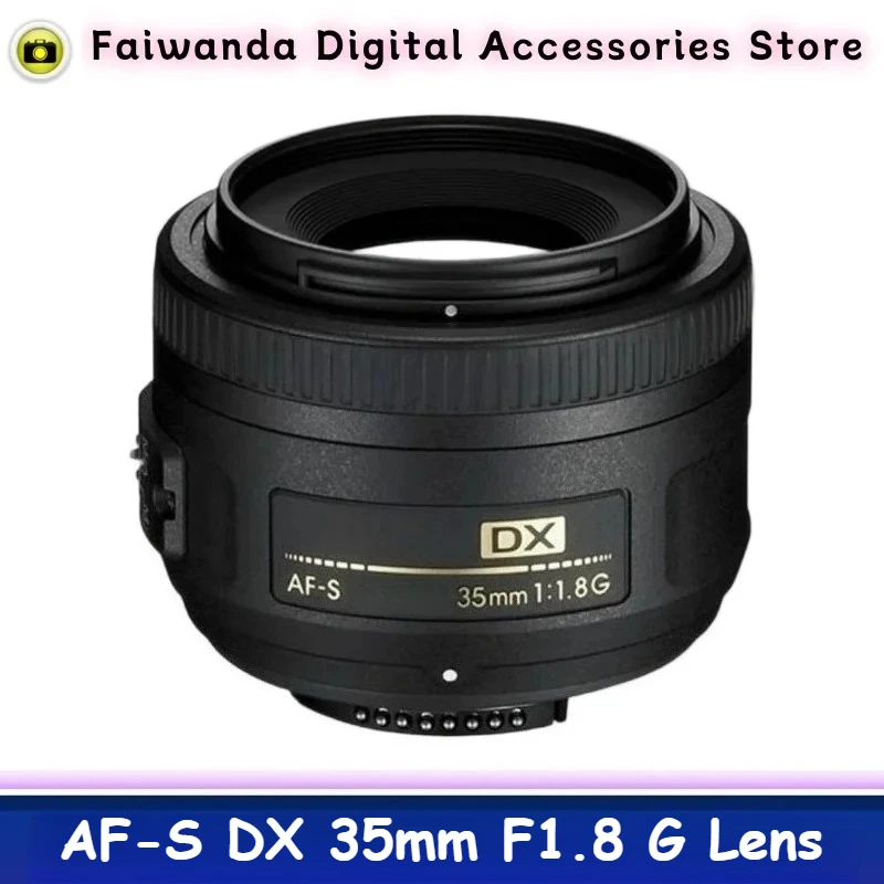 95% neuwertiges, originales AF-S DX 35mm f/1.8 G Objektiv mit festem Fokus, Porträtobjektiv mit großer Blendenöffnung für Nikon D90 D5300 D7000 Kameras Image