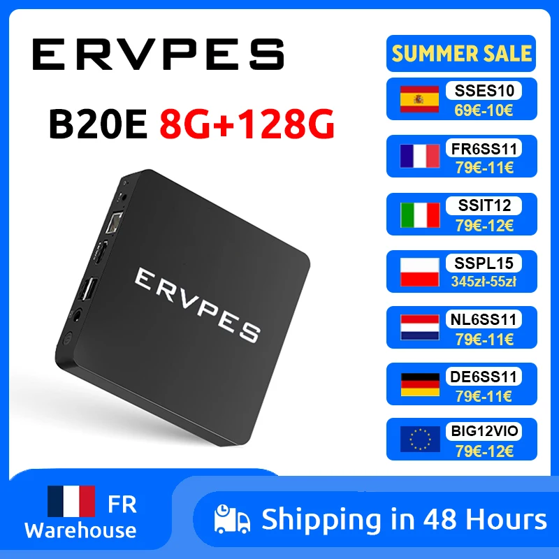 ERVPES Mini-PC B20E Windows 11 Pro 8GB RAM 128GB SSD Intel 6500Y Micro-Desktop-Computer Dual-Band WLAN Mini-PC