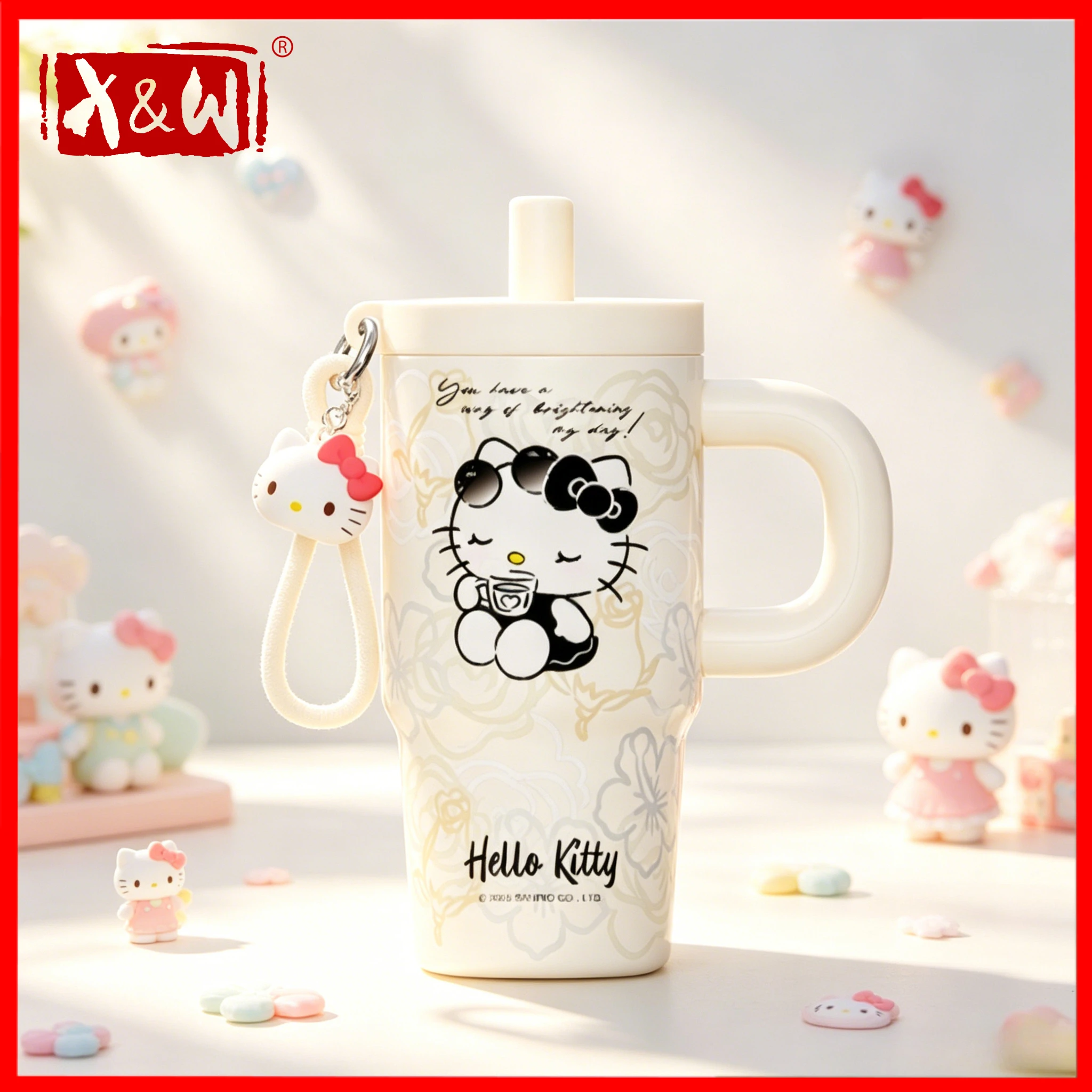 X&W 650ML Sanrio Ice King Becher Edelstahl-Trinkbecher mit Trageschlaufe Isolierbecher Thermos Kuromi Melody Exquisites Geschenk Image