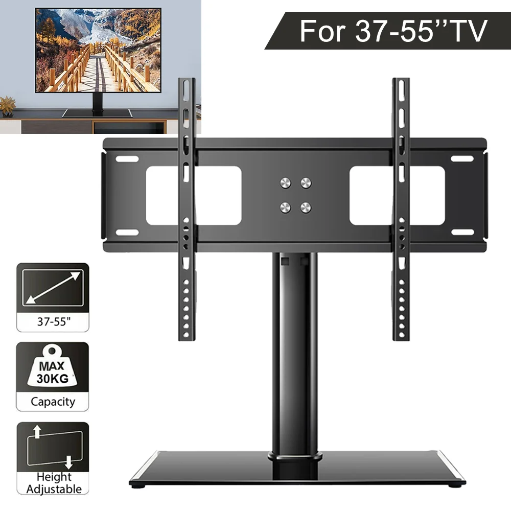 TV-Wandhalterung für 37-55 Zoll Fernseher, universelle, feste TV-Wandhalterung, TV-Ständerhalter, Rahmen, Wand-TV-Ständer, Tragkraft 30 kg