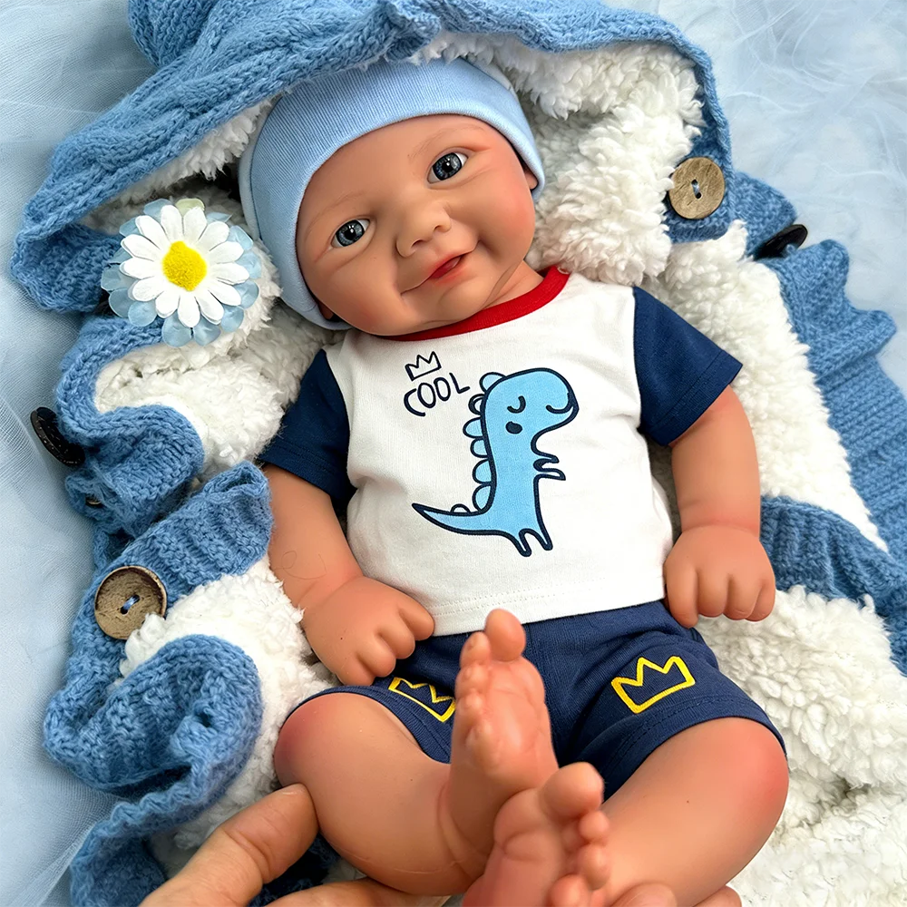 17 Zoll große, waschbare Silikon-Reborn-Babypuppe, Mädchen/Junge, Vivienne, blaue Augen, realistische Neugeborenenpuppe, Spanien, Muñeca, für Kinder ab 3 Jahren, Kindergeschenk