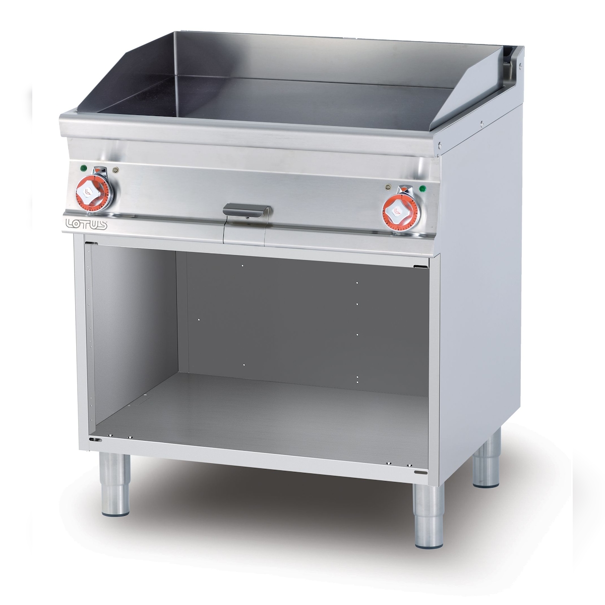 Redcook Elektrischer glatter verchromter Fry-Top MOCA Approved, 2 Kochzonen auf offenem Fach, Edelstahlgehäuse, Maße 80x70,5x90 cm, Modell FTL-78ETS Image