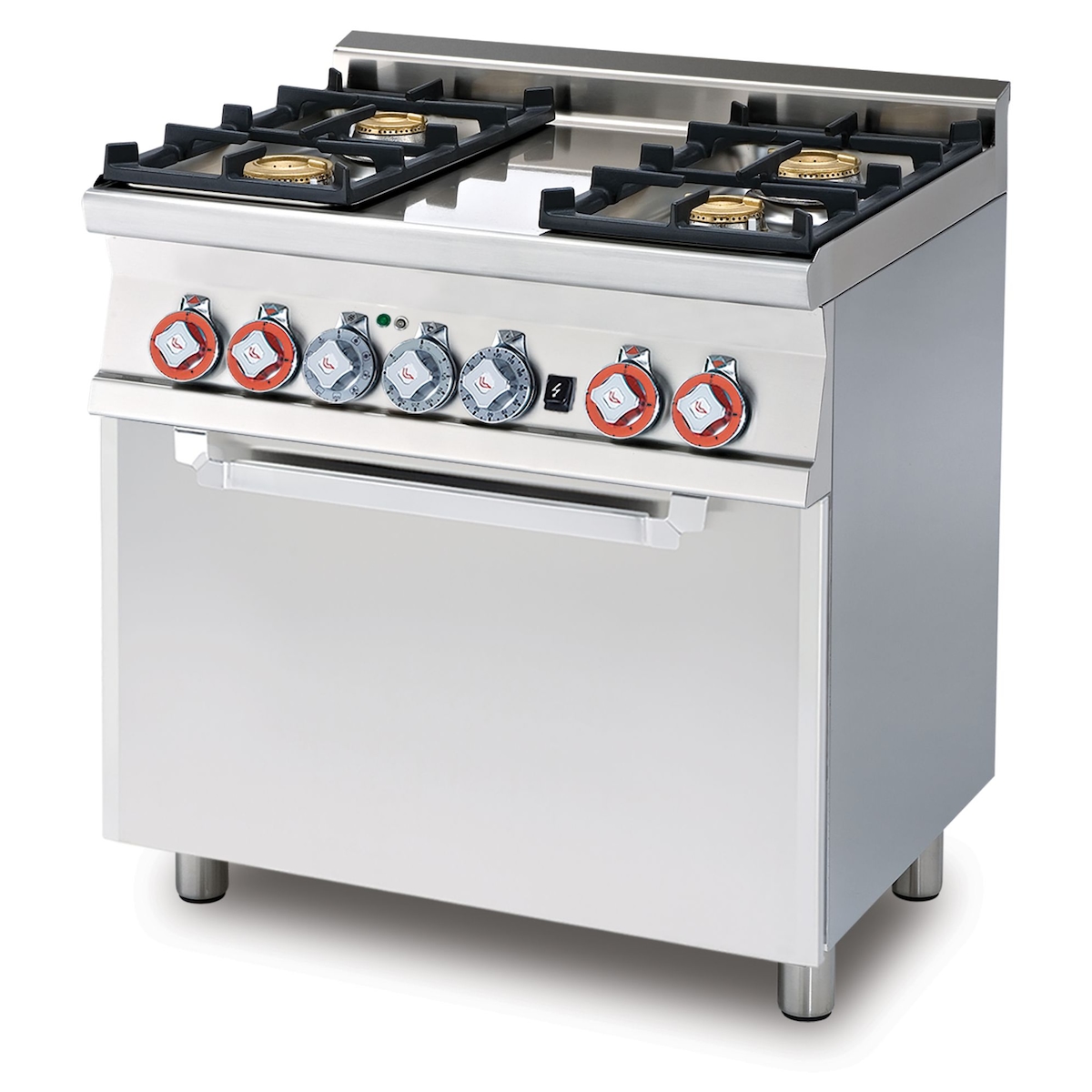 4-Flammen-Kombi-Herd mit statischem Elektro-Backofen und Grill. Abmessungen 80x60 h90 cm. Modell CF4-68GEM Image