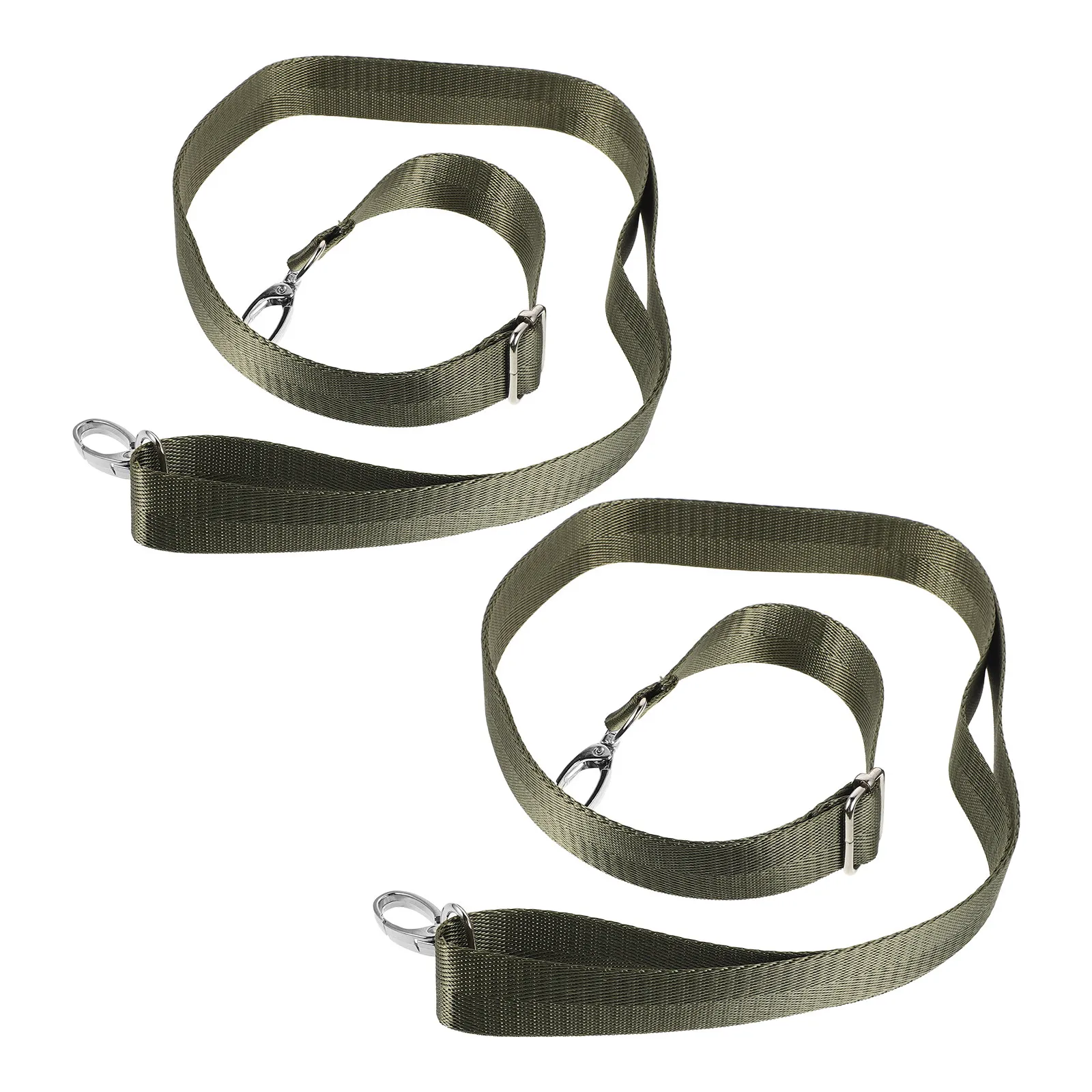 2 Stück Nylon-Pferdedecken-Beinriemen, verstellbare elastische Bänder mit doppeltem Drehverschluss für die Befestigung von Stalldecken, für den Wintergebrauch, Oliv Image