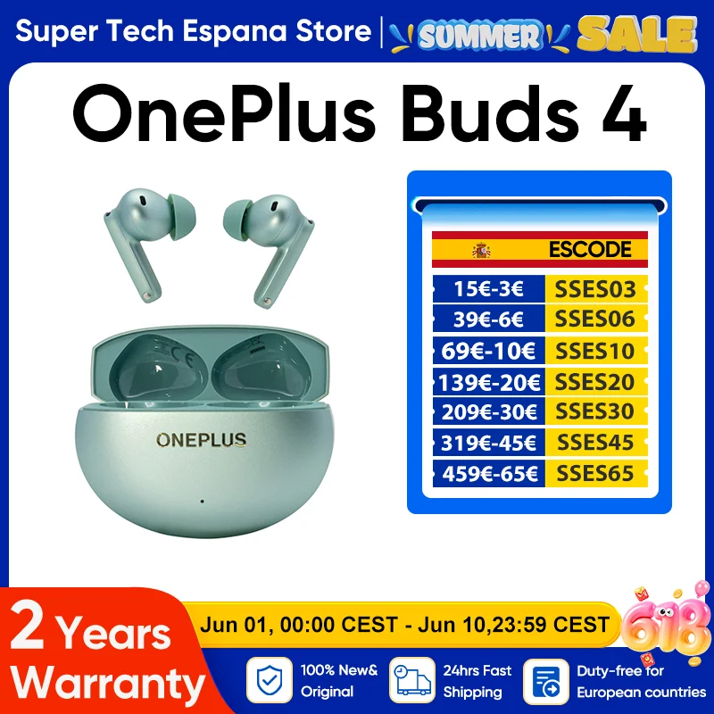 OnePlus Buds 4 Globale Version Echtes kabelloses Bluetooth-Headset 55 dB große Reichweite AI-Anrufgeräusch Aktive Reduzierung IP55 Wasserdicht Image