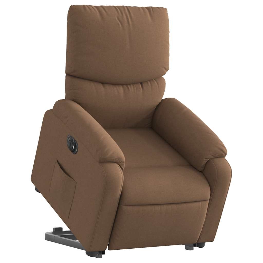 vidaXL Relaxsessel mit Aufstehhilfe Elektrisch Braun Stoff Image