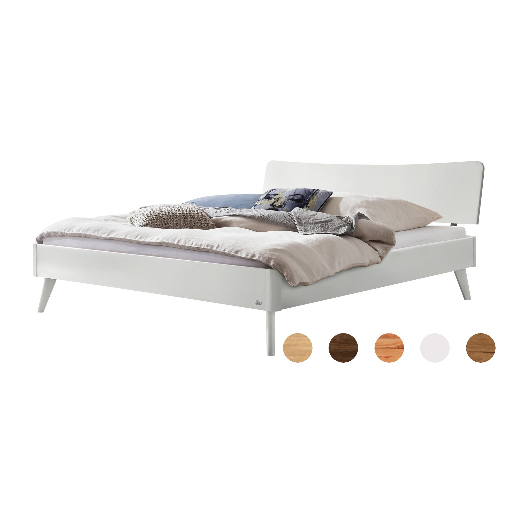 Hasena »Caluso« Massivholzbett 180x220 cm / Weiss deckend, lackiert Image