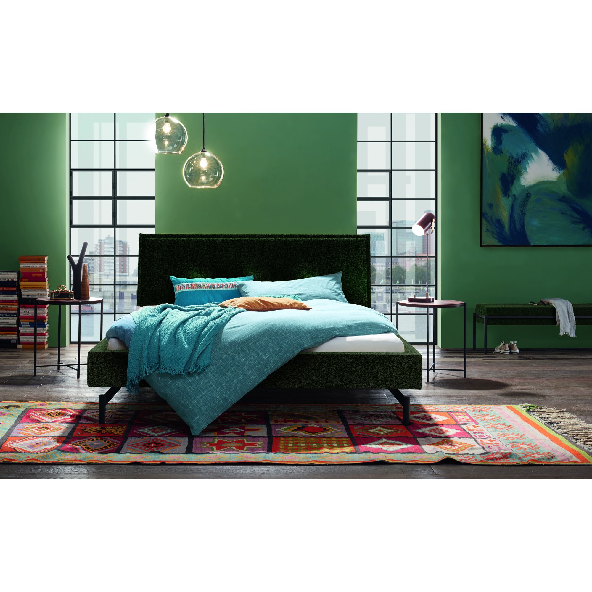 Hasena »Moon 18/4 Seiten« Bettrahmen gepolstert 180x210 cm / Ranch grit Image