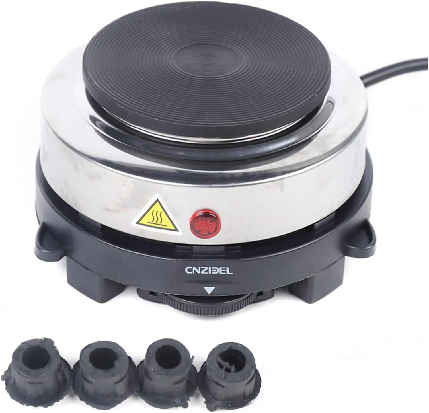 Einzelnes Elektrokochfeld, 500 W, Kochfeld, 1, 9,6 cm, Heizgefäß, Kochfeld, 1 Kochfeld, Heizplatte, 6 Temperatureinstellungen für Tee, Kaffee, Küche Image