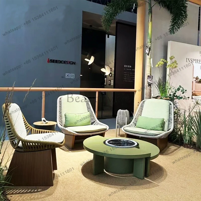 Ensembles de meubles de jardin en rotin plastique LJY, ensembles de meubles de jardin pour enfants en tissu, meubles de jardin ronds en plastique Giardino Arredo, meubles de jardin d