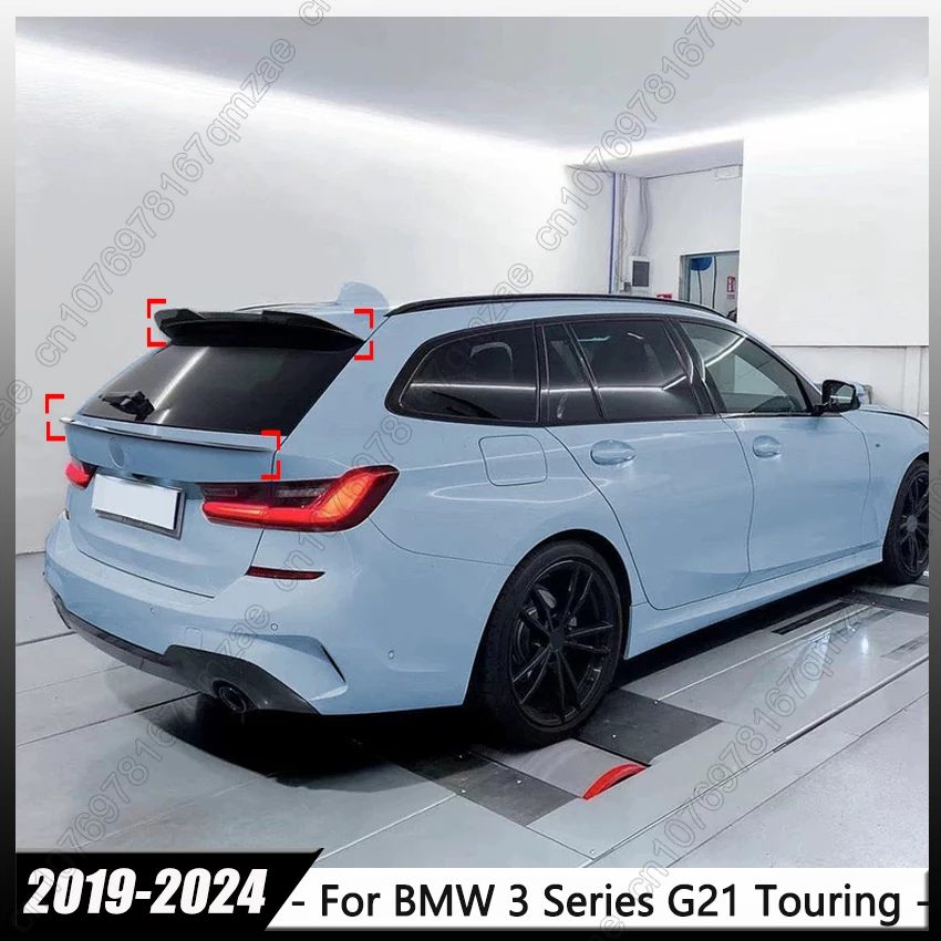 Glänzend schwarzer Dachspoiler im Maxton-Stil für BMW 3er G21 Wagon Touring 325i 330i M3 2019–2024 Heckspoilerkappen Bodykits Image