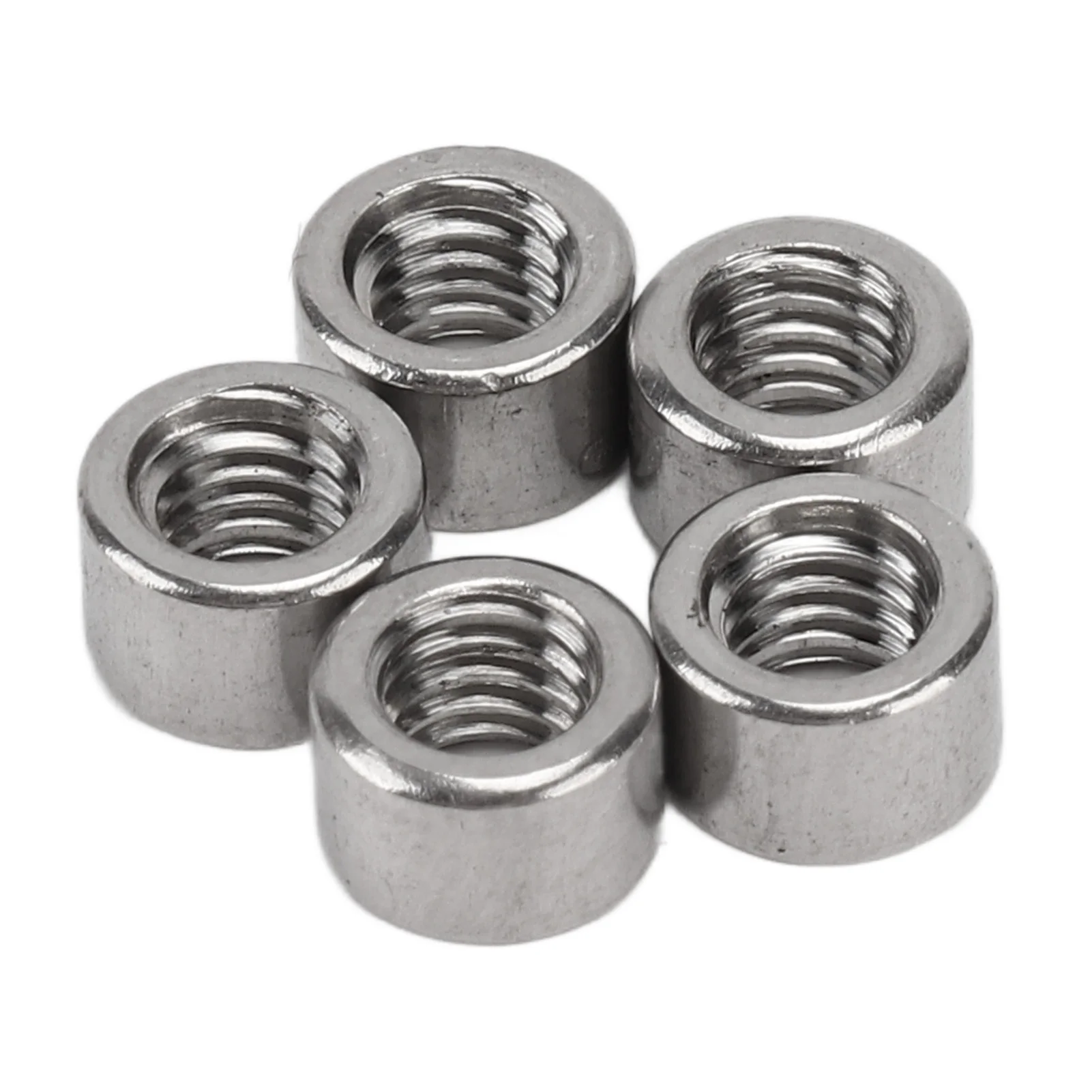 50 Stück runde Kupplungsmutter M4 x 0,7, 4 mm Länge, 304 Edelstahl, robuste runde Verbindungsmuttern für die Wartung, runde Kupplungsmutter Image
