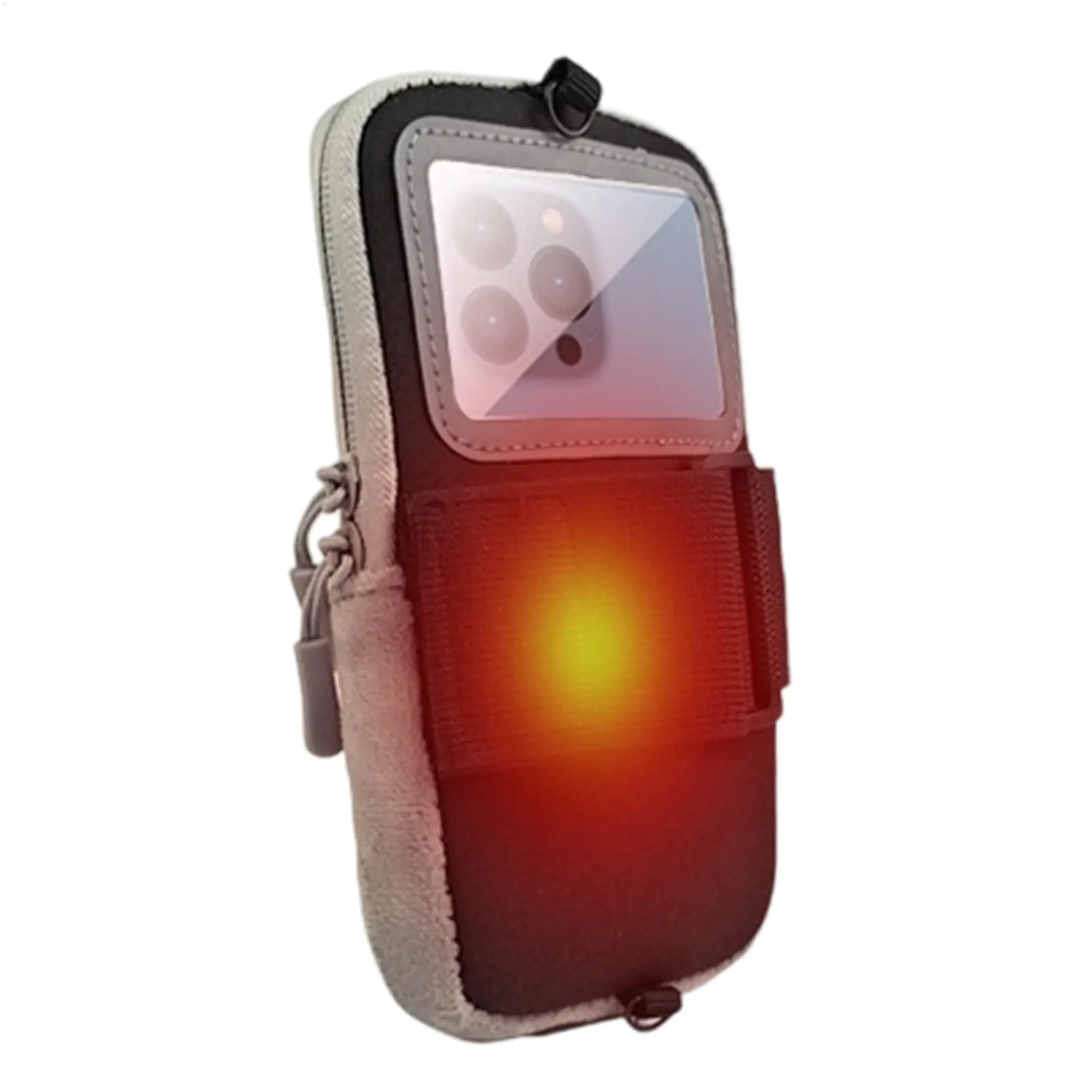 Thermo-Handyhülle, schneesicher, schnell erhitzend, USB-Tasche, Thermo-Heiz-Handytasche für Skifahren im Winter, Camping, Wandern, kaltes Wetter Image