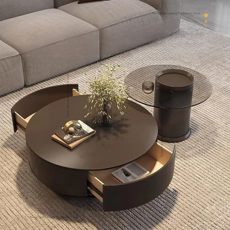 Japanischer kreativer runder Couchtisch, italienischer minimalistischer High-End-Couchtisch für das Wohnzimmer, Designer-Kreativmöbel für zu Hause FYCT