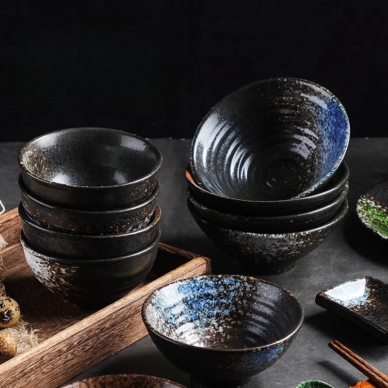 4.5/5 Inch Japanese Horn Ceramic Bowl Creative Home Restaurant Rice Bowl Household Ceramic Tableware