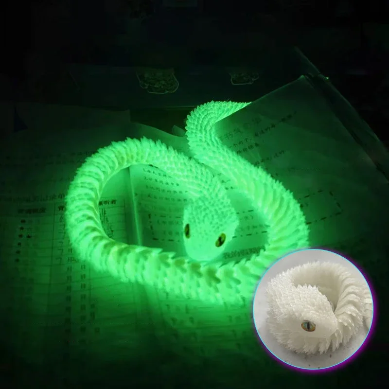 3D-Gedruckte Tiere Schlange, Überraschungs-Mystery-Fidget-Anakonda-Spielzeug, Künstliche Python-Statue mit Realistischen Augen, für Heim- und Bürodekoration Image