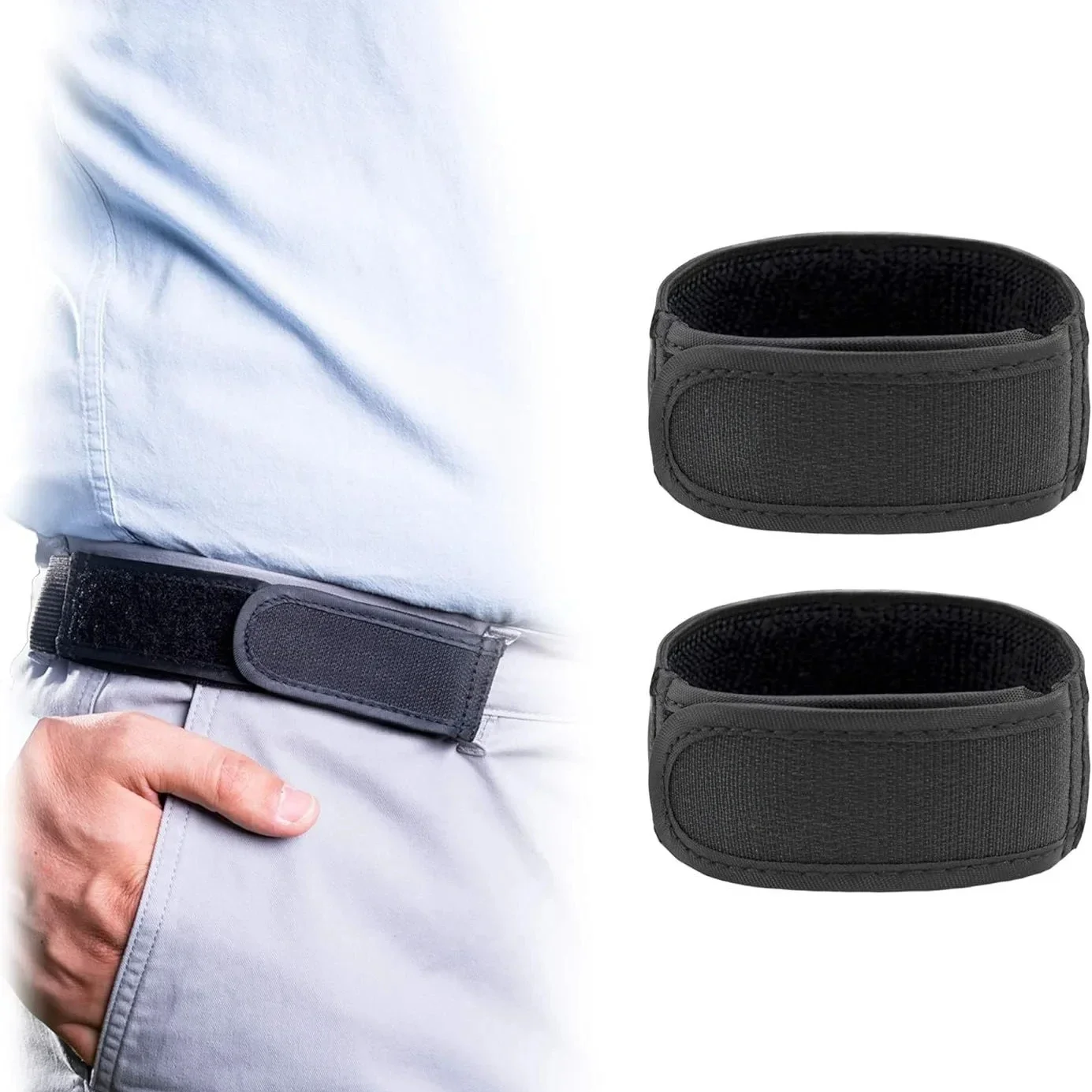 2 Stück/1 Stück schnallenfreie Taillengürtel für Herren, ultraweich, ohne Schnalle, elastische Gürtel, modisch, bequem, stilvoll, Gürtelschlaufe, schnallenfreier Gürtel Image