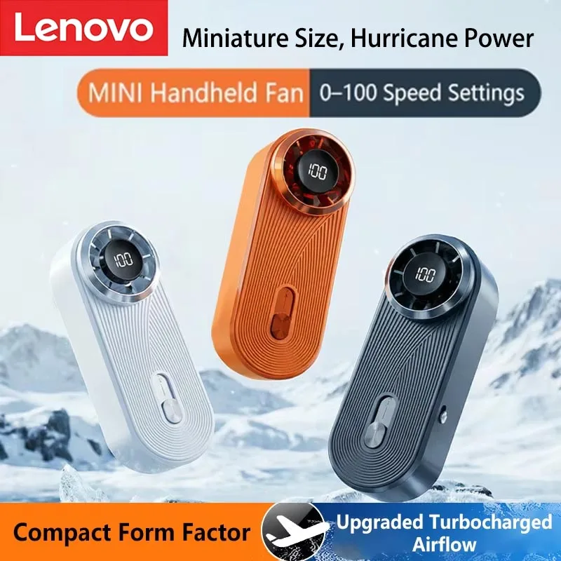 Lenovo 2026 Neuer Hochgeschwindigkeits-Handventilator USB Outdoor Tragbarer Geräuscharmer Stufenlos Regulierbarer Leistungsstarker Mini-Ventilator Image
