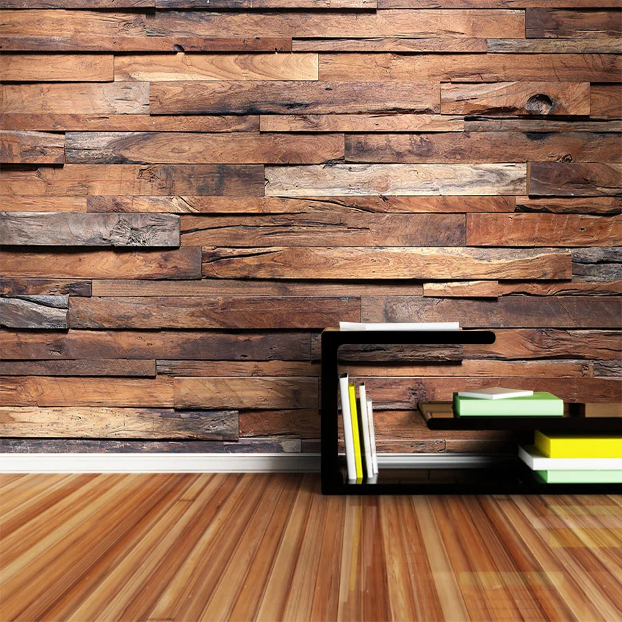 Nach 3D Foto Tapete Retro Holzmaserung Holz Bord Wandbild Tapeten Für Wohnzimmer Küche Restaurant Decor Papel De Parede