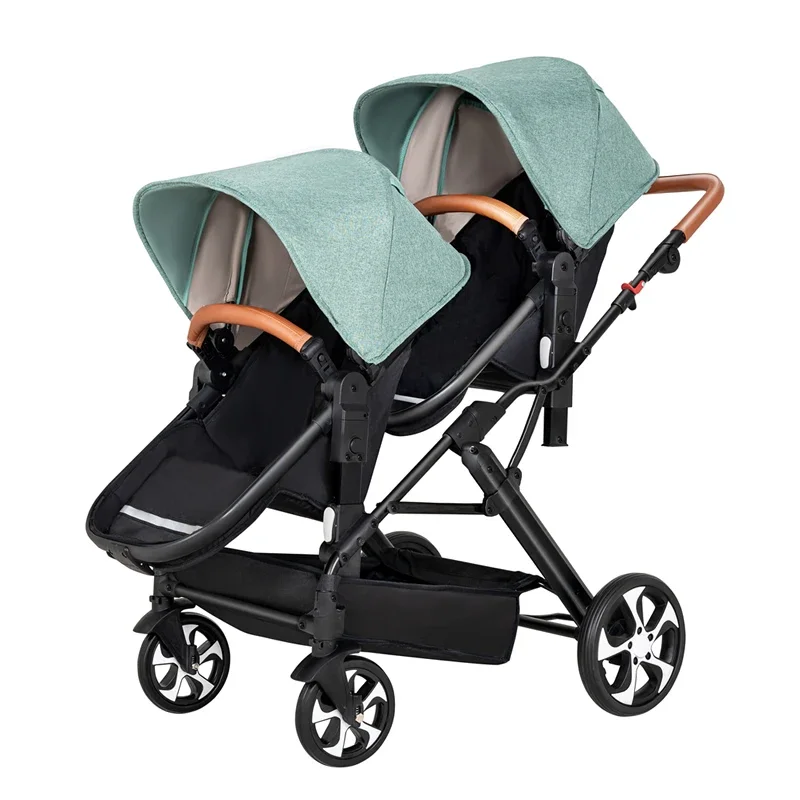 2025 NEU Doppelkinderwagen Neuer 2-in-1-Kinderwagen mit Autositz Kinderwagen für zwei Kinder, faltbar, leicht Image