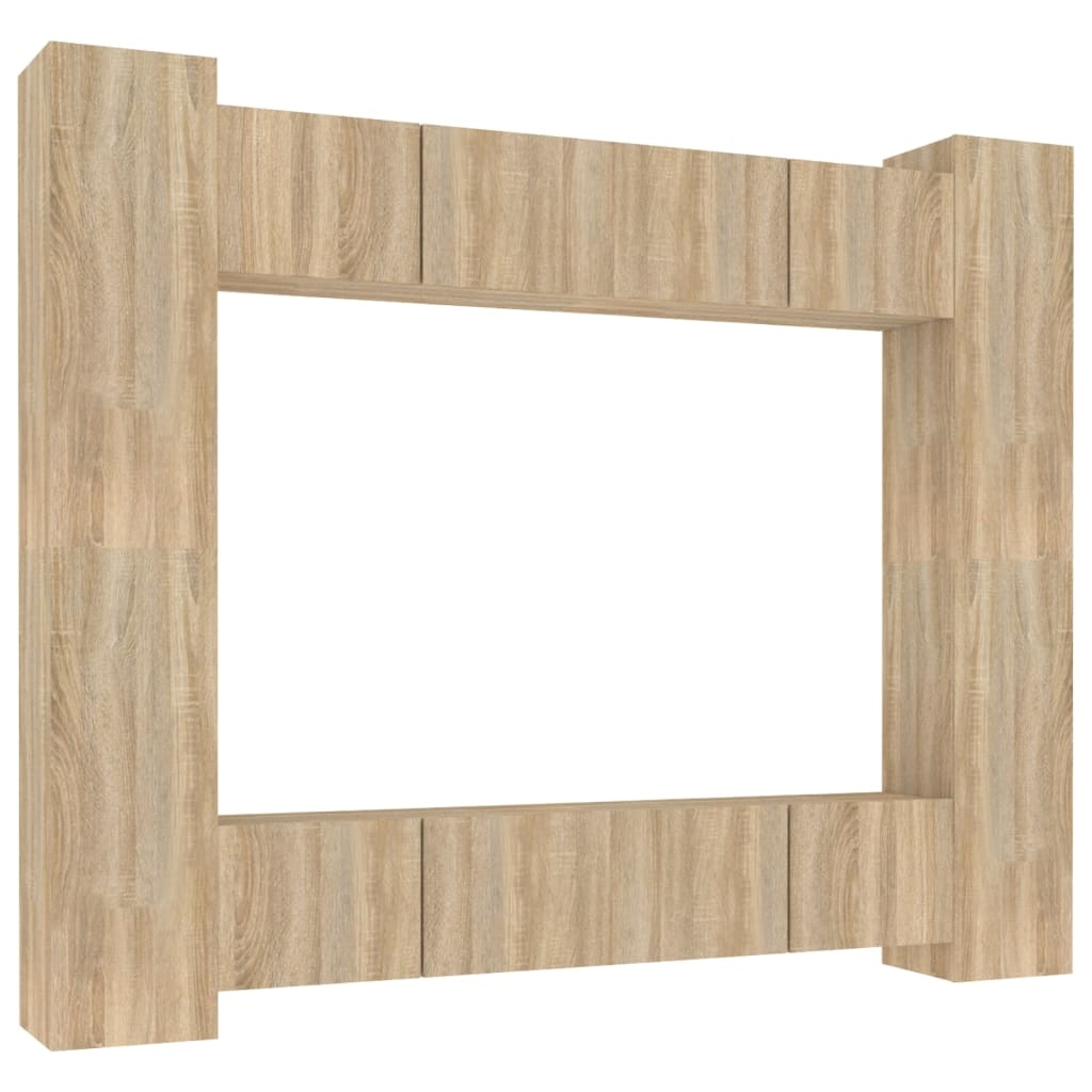 vidaXL 8-tlg. TV-Schrank-Set Sonoma-Eiche Holzwerkstoff Image