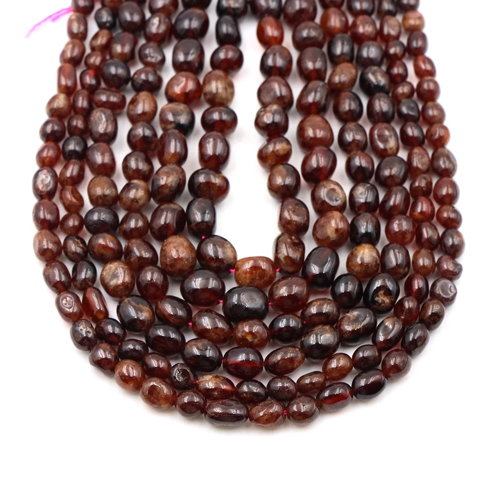Natürliche Granat Stein Perlen Flache Oval Unregelmäßige Lose Spacer Edelstein Perlen Schmuck Machen DIY Armband Halskette Charms Geschenk Image