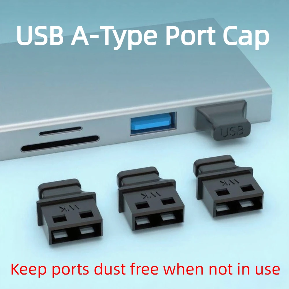 USB-Typ-A-Stecker mit Griff, unbenutzte Schnittstelle, USB-A-Buchsenkappe, Staubschutzabdeckung für Laptop, Computer, Audio, Kücheninsel, Fernseher Image