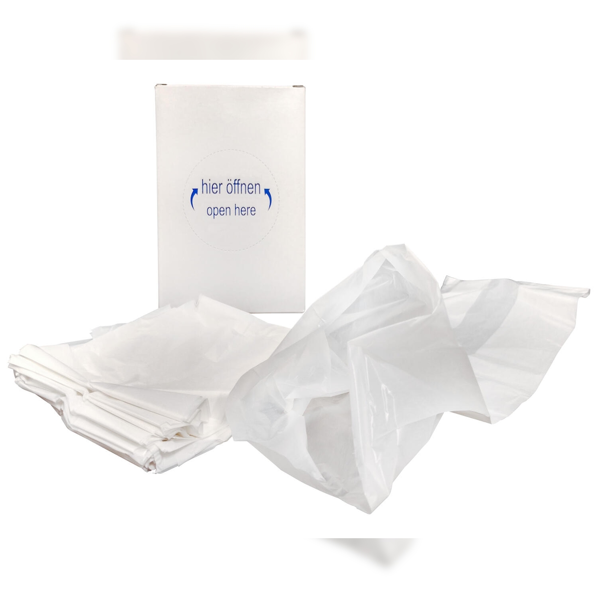 1500x HYGSOFT Hygienebeutel für Damenbinden aus HDPE in Spenderkarton weiß Image