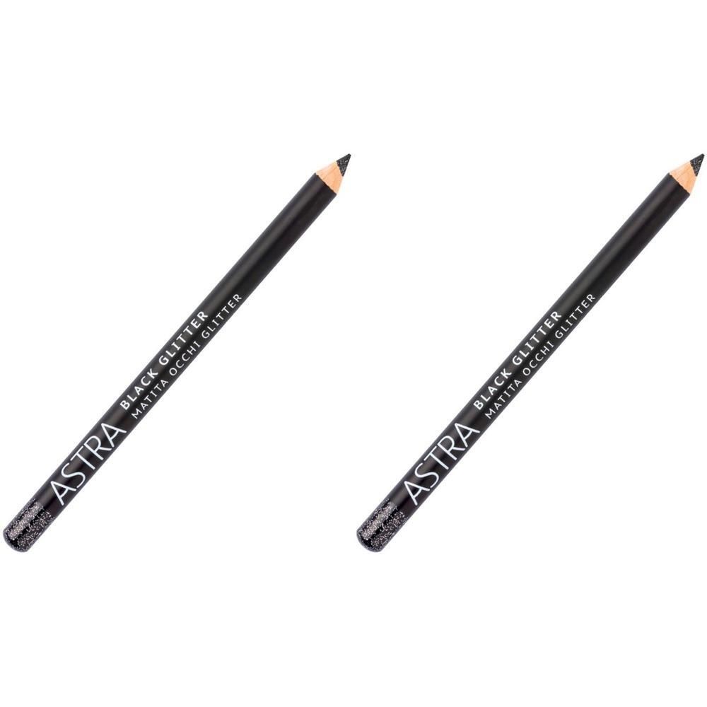 ASTRA Make-UP Black Glitter - Matita Occhi Nera 2x1 St