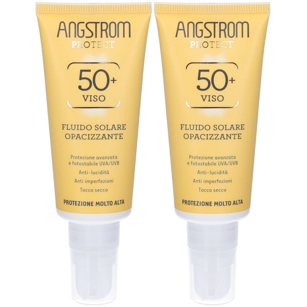 Angstrom Protect Viso Fluido Solare Opacizzante SPF50+ 2x40 ml