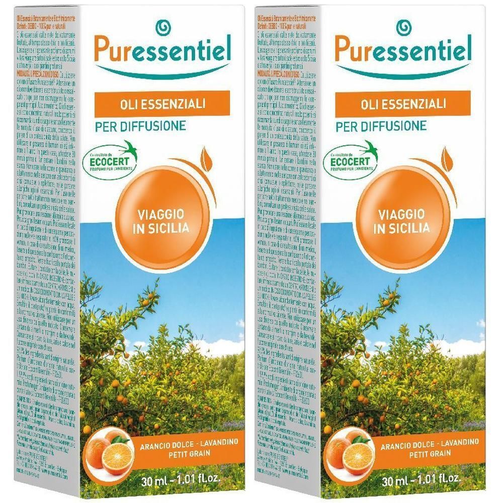 Puressentiel Oli Essenziali per Diffusione Viaggio in Sicilia 2x30 ml
