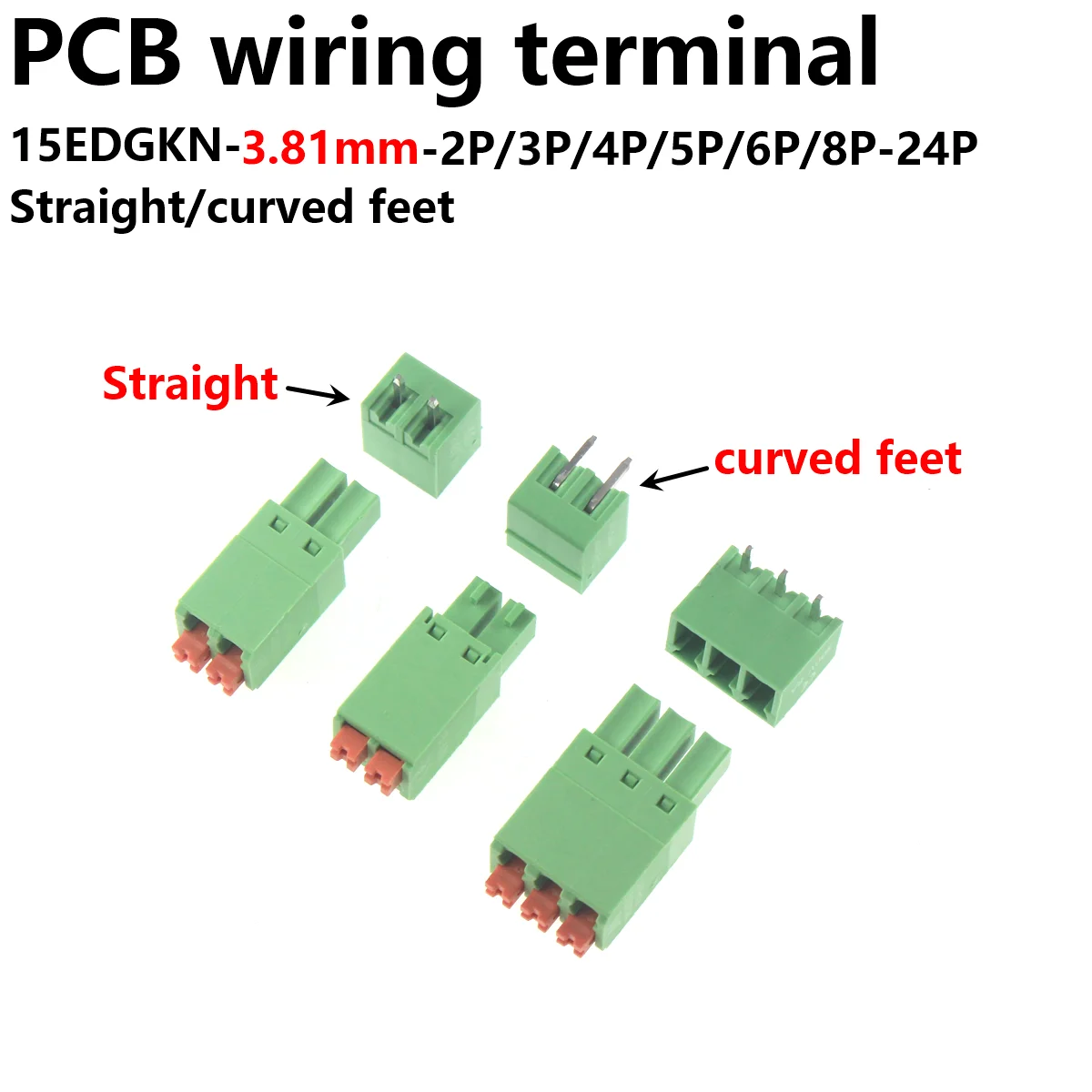 5 Stück KF2EDGKNRC 3,81 2P ~ 12P PCB-Steckverbinder-Klemmenblöcke 15EDGKN 3,81mm 2PIN FMC 1,5/ 2-ST-3,81 PHOENIX CONTACT Image