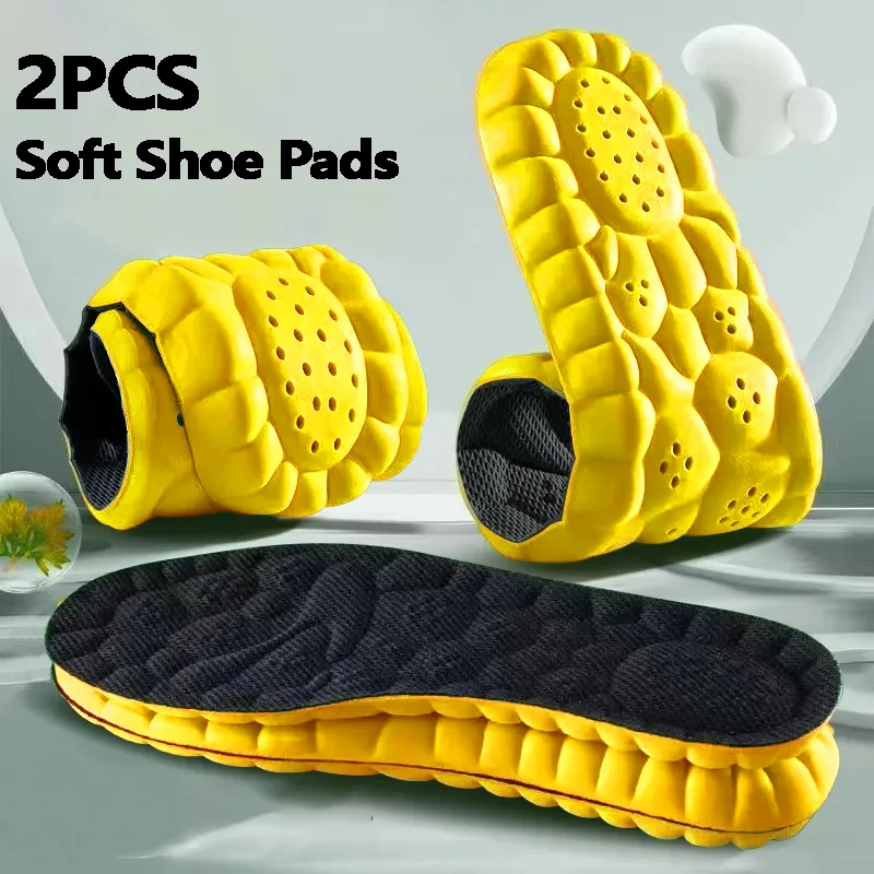 4 Stück weiche Latex Memory Foam Einlegesohlen Frauen Männer Sport Laufen Fuß stütze Schuh polster atmungsaktive ortho pä dische Füße Pflege Einsatz Kissen