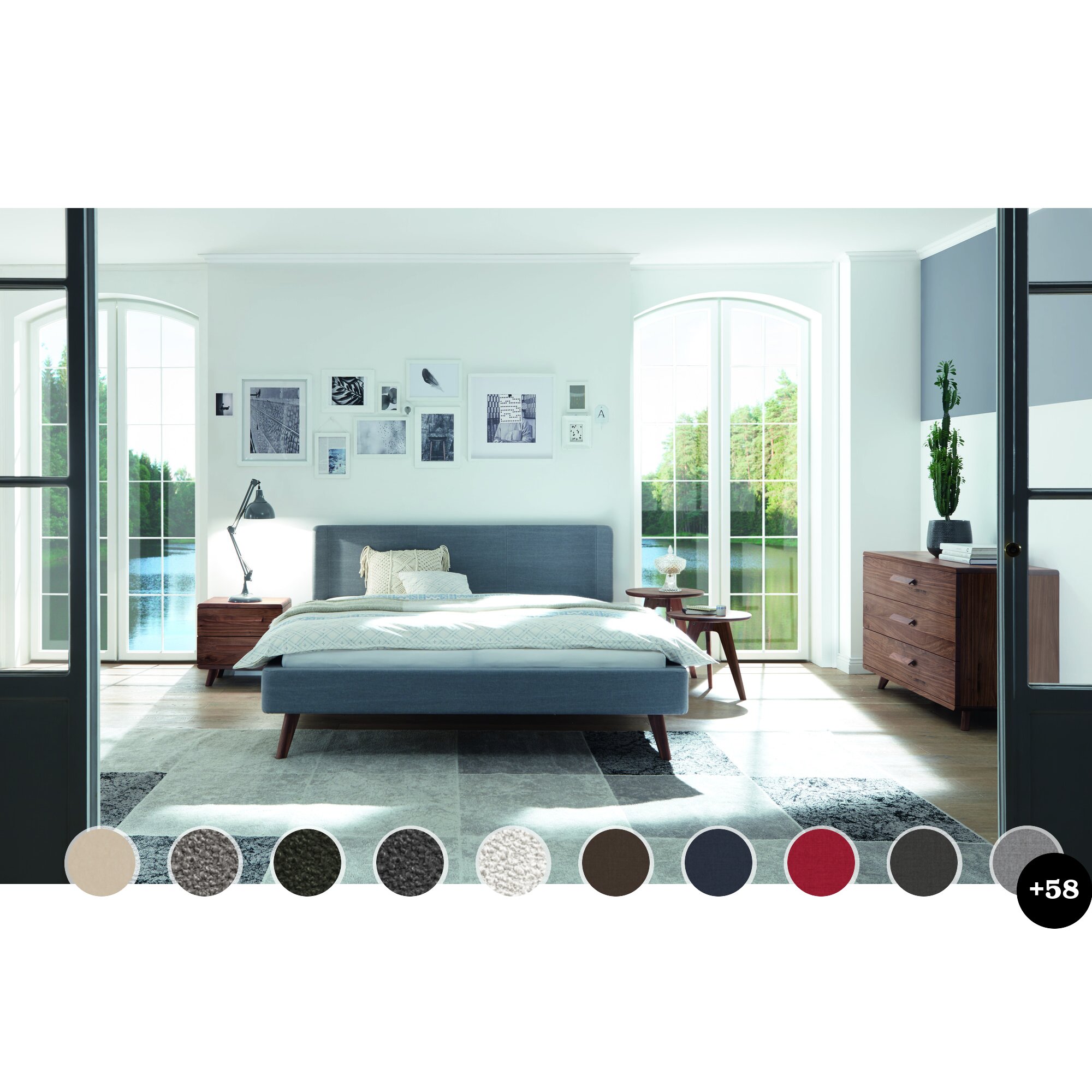 Hasena Dream-Line Bettrahmen Sole 18/3S 180x200 cm / PK3 Kitana 603 aqua Image