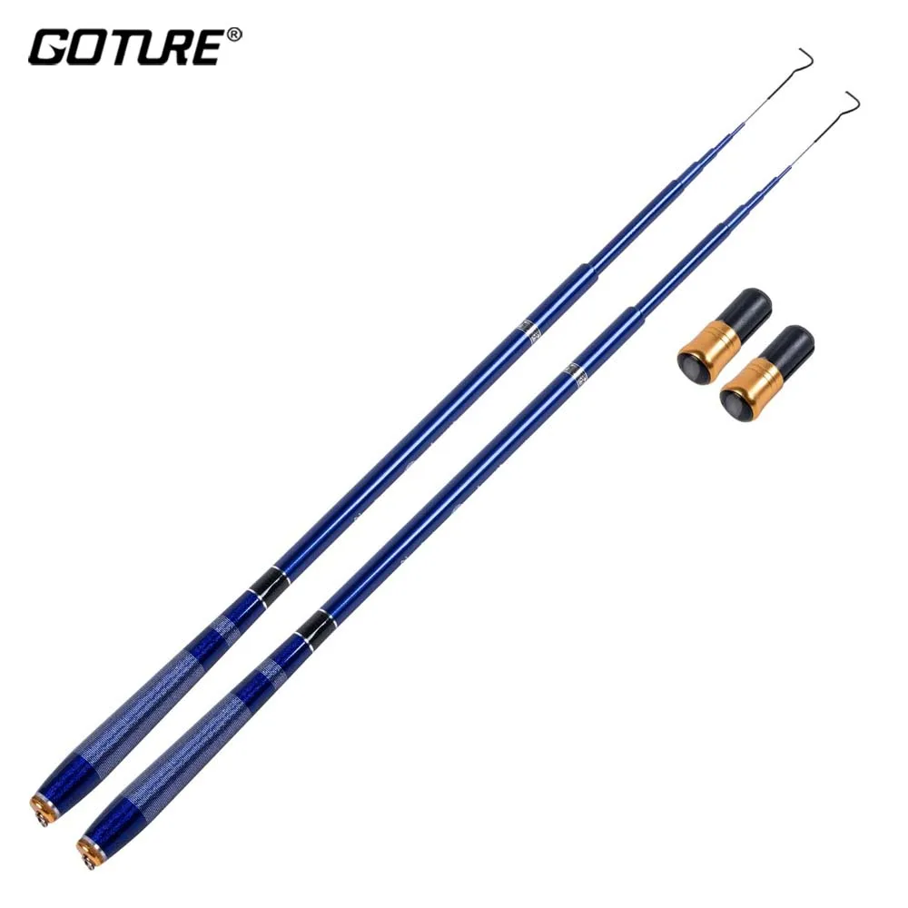 Goture Tragbare Mini-Teleskop-Angelrute, 1,8 m, 2,4 m, 2,7 m, 3,0 m, 3,6 m, Süßwasser-Karpfen-Stream, ultraleichte Feederrute