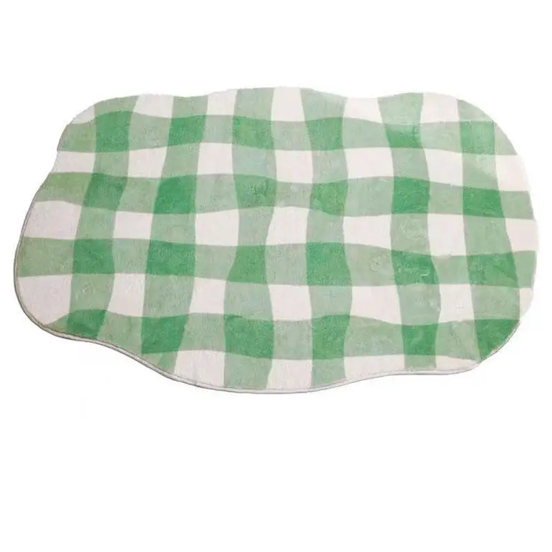 VIKAMA Moderner, einfacher Wohnzimmerteppich, Baby-Krabbelmatte, Kinderzimmerteppich, Schlafzimmer, Bettmatte, Kaschmirimitat, rutschfeste Matte Image