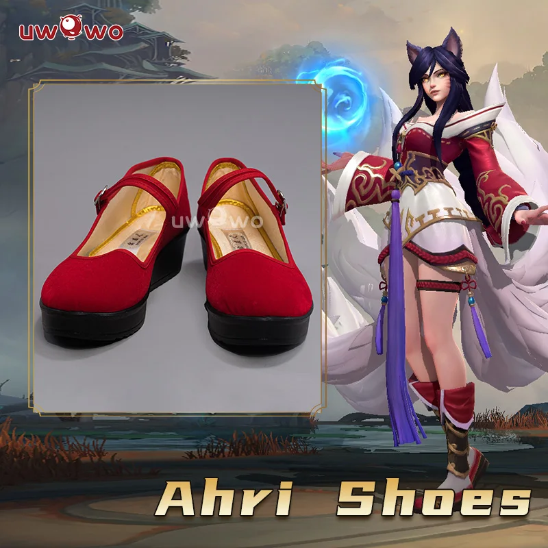 UWOWO Ahri Cosplay Schuhe Spiel LOL Ahri Champion Cosplay Schuhe Halloween Kostüm Zubehör Prop Schuhe