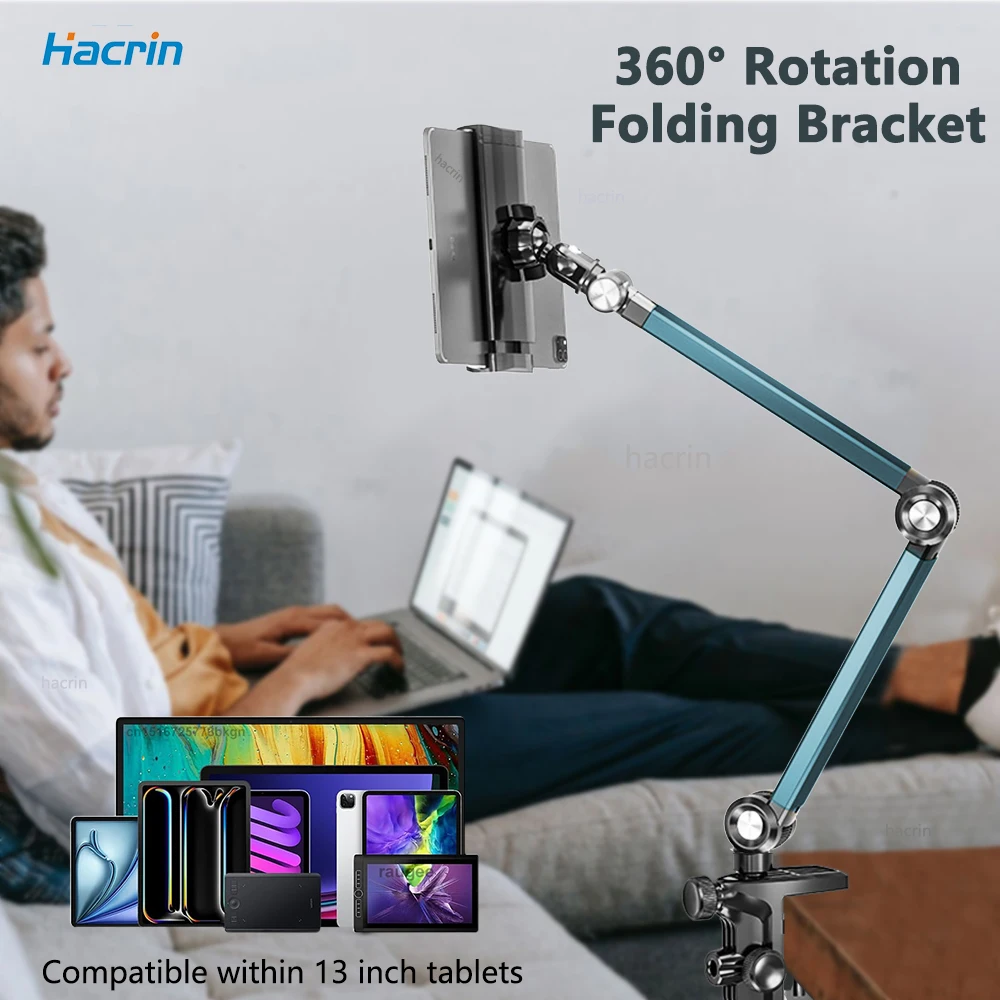Tablet-Bettständer mit 360° Rotation, Faltbare Halterung für 13-Zoll iPad Pro Mini Tablets, Bequemer Bettständer Image