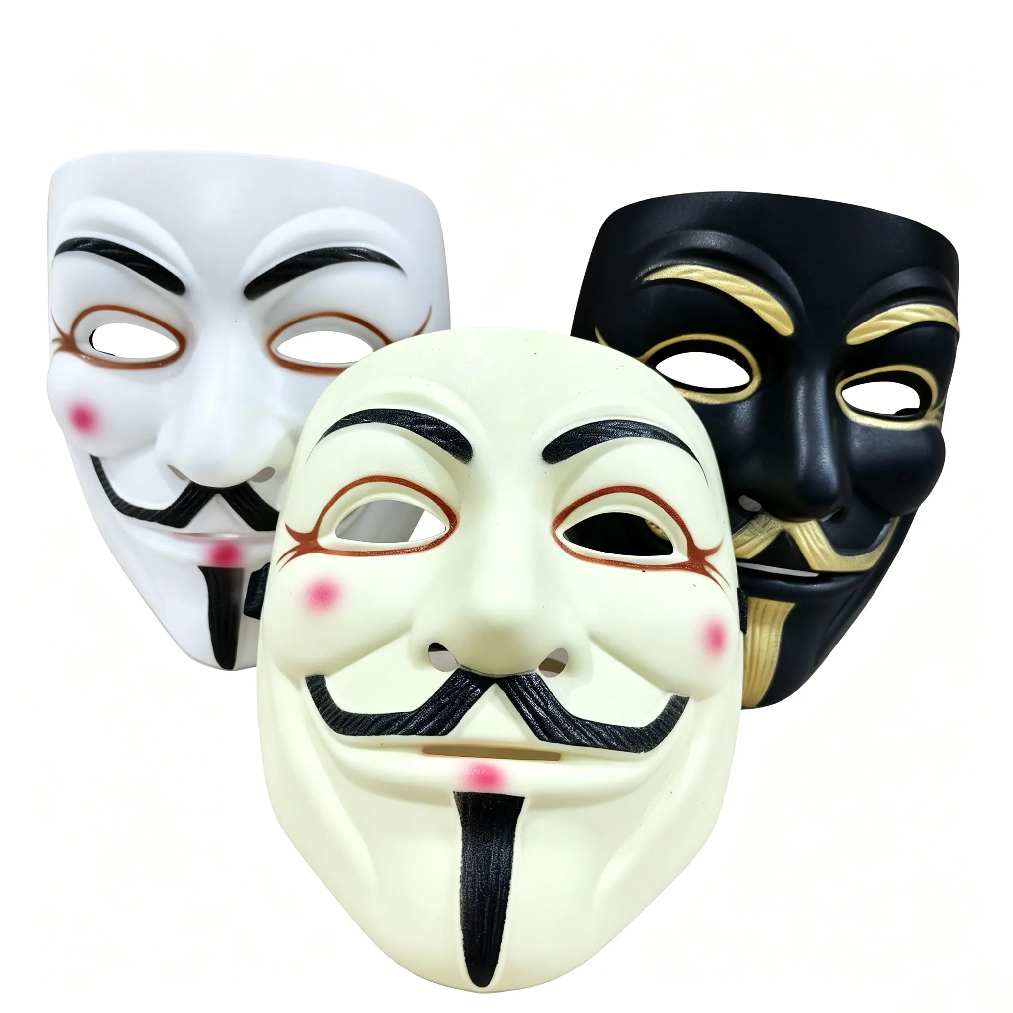 Dicke, matte, harte Kunststoffmaske für Männer und Frauen, Retro, atmungsaktiv, mit Augenloch für Halloween, Maskerade, Gruppenparty, Cosplay Image