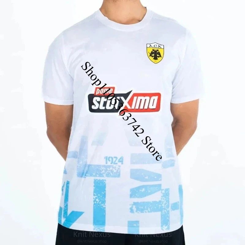 Maillot de football domicile Aek Athènes 2026, maillot grec, T-shirt sportif respirant à séchage rapide pour homme, idéal pour l'entraînement et les activités sportives en extérieur, taille 6XL