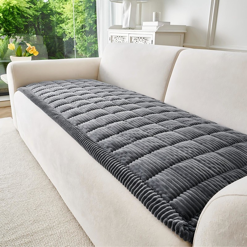 Couch Covers for Dogs Washable, Non Slip Plush Dog Sofa Protectors, Fuzzy Pet Couch Covers for 3 Cushion Sofa Pet Friendly