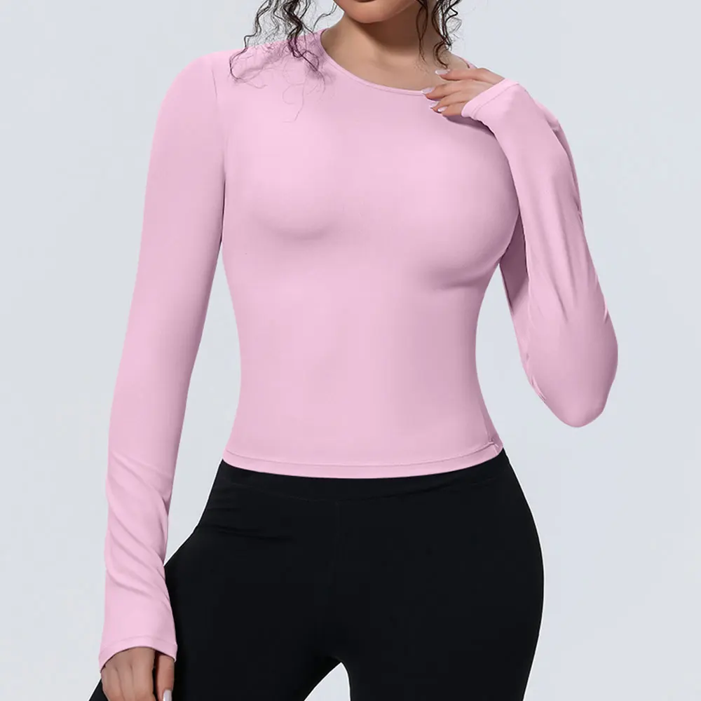 Women Long Sleeve Yoga Shirts Sport Top Fitness Athletic Wear Women's Breathable Elastic Gym Workout Running T-shirts Sportswear